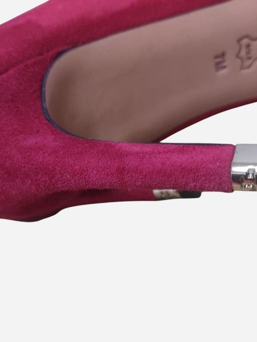 Tory Burch Red Suede Pointed-Toe Pump Classic High Heels Size 7M - Picture 6 of 14